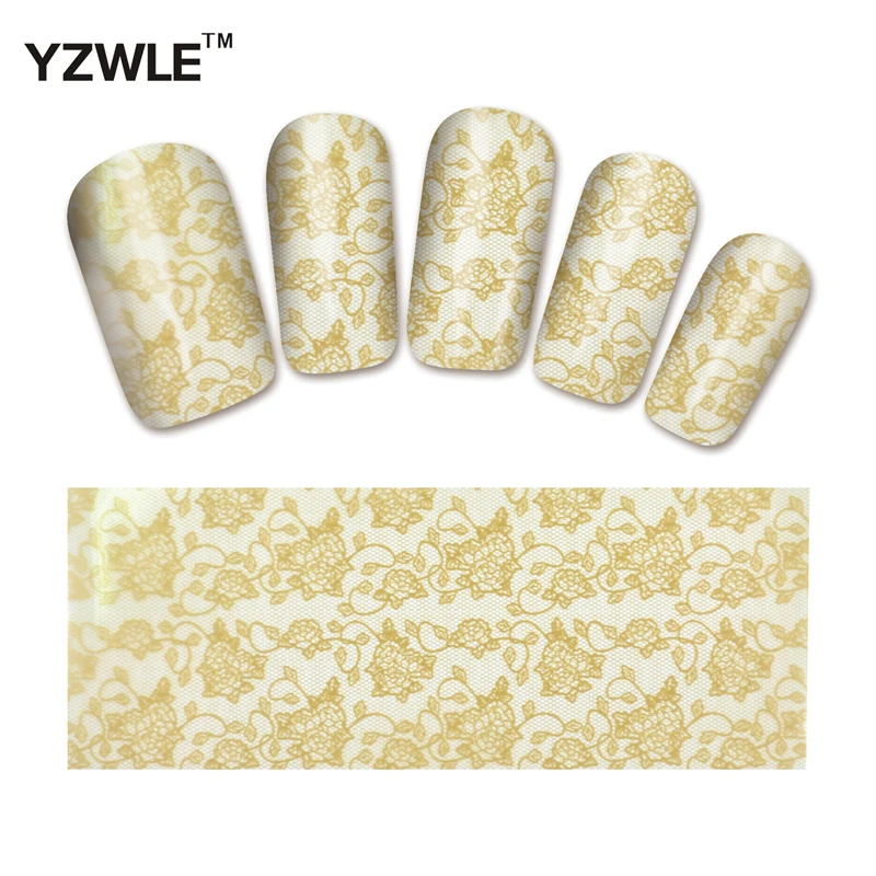 YZWLE 10 Конструкции Nail Art Полный Советы Обертывания DIY Ногтей Передача Фольги