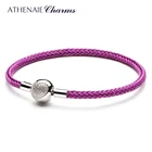 Женский браслет ATHENAIE, разноцветный браслет из стерлингового серебра 925 пробы с застежкой в виде сердца и сердечка, подходит для подарка