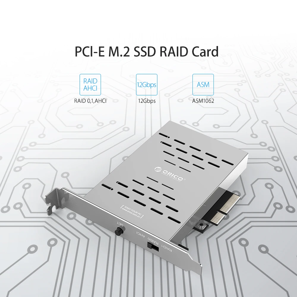 ORICO PRS2 Настольный PCI E M.2 дисковый массив карточка SSD Нержавеющая сталь