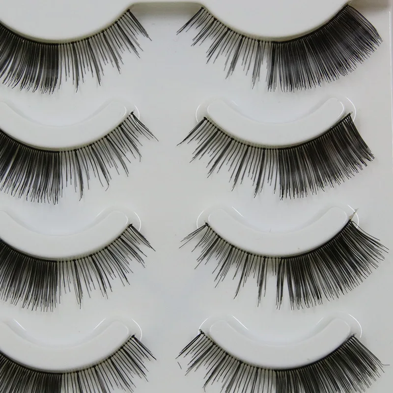 

2019 New 5 Pairs Eyelashes False Eyelash Handmade Long Black Soft Crossing Reusable Eyelashes Extension Big Eyes