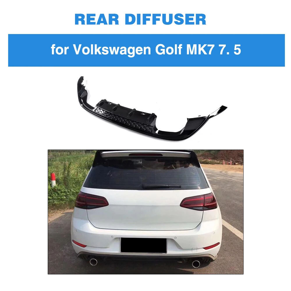 Черный ПП задний бампер спойлер диффузор для Volkswagen VW Golf 7 7,5 MK7 стандарт и GTI четыре розетки