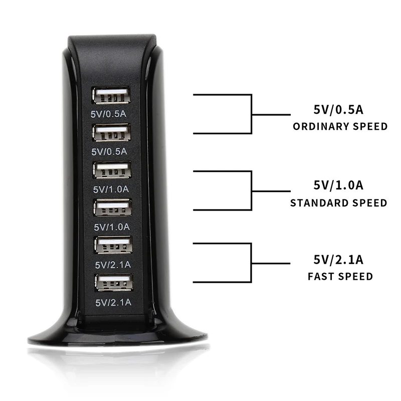 6 USB портов настольная док станция зарядное устройство адаптер дорожная стена для