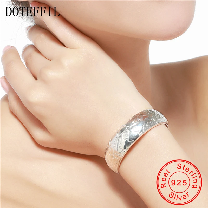 Женский браслет из серебра 999 пробы с цветком | Украшения и аксессуары