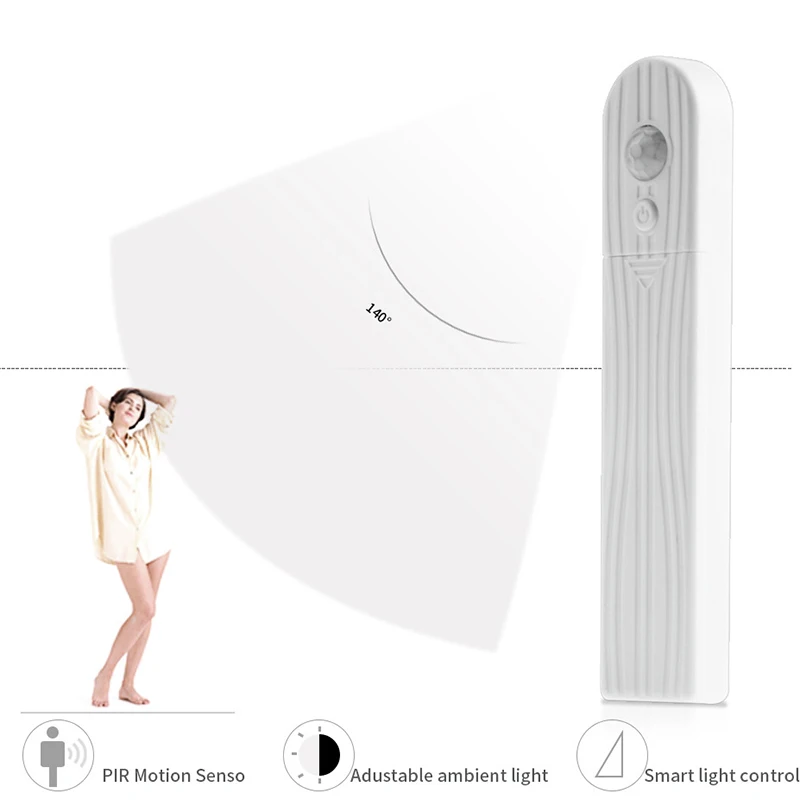 Led Strip Waterproof Motion Sensor Light Battery Operated Flexible Rope Strips Night Lights Bedroom Lamp For Kids Babyroom Stair | Освещение