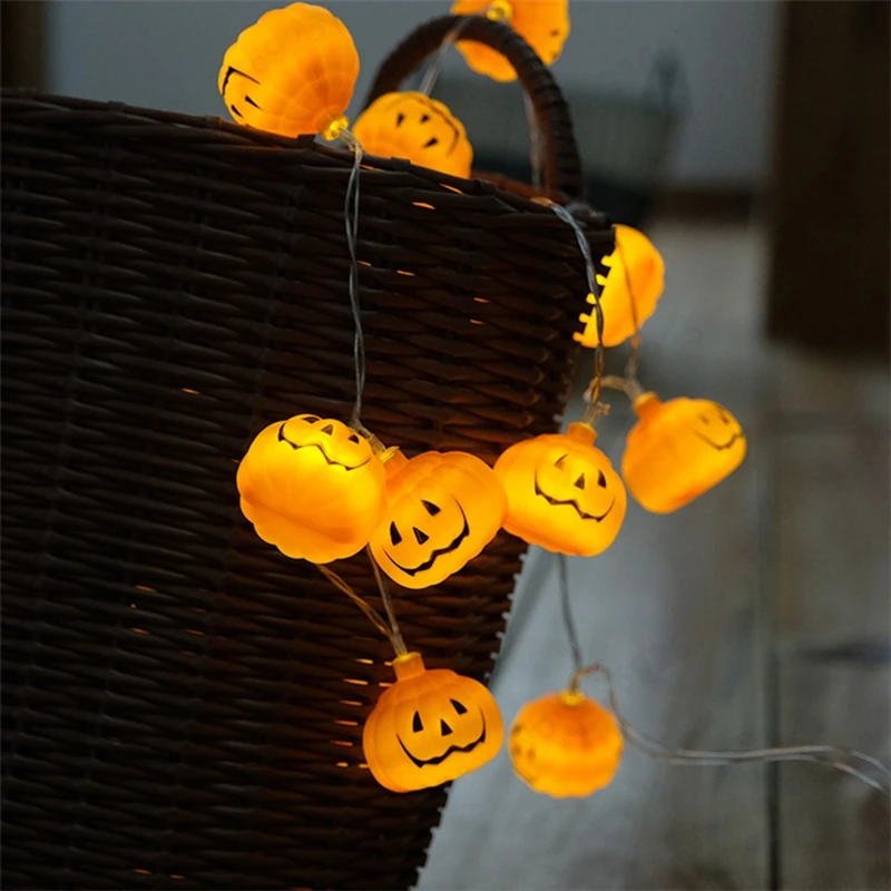 LED Battery Operated String Light Halloween Pumpkin led string lights Christmas Holiday Party Garden Home Decorate Lantern Light