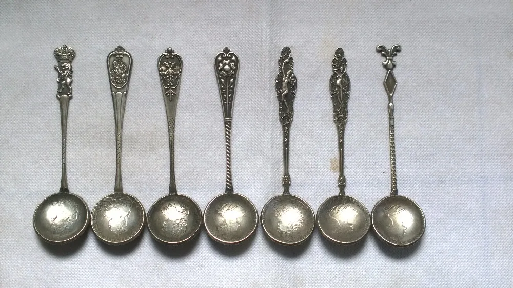 7 различных типов российские монеты ложки Монета подбирается методом случайного