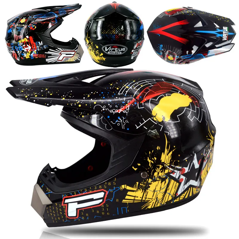 Профессиональный Гоночный Кроссовый шлем hors route Casque Moto Capacete Moto Casco внедорожный мультяшный детский мотоциклетный шлем - Цвет: 13