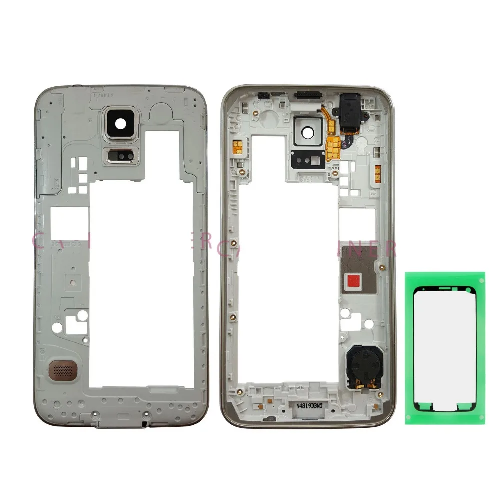 

For Samsung Galaxy S5 Duos G900FD G900MD Dual Sim Original Mobile Phone Mid Middle Frame Housing Chassis Cover With Adhesive