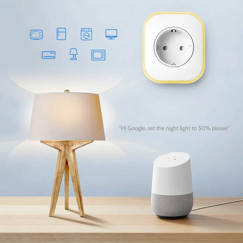 Wi-Fi розетка с таймером дистанционного управления реле RGB светильник Переключатель ЕС Великобритания розетка Tuya Smart Life Alexa ifttt Голосовое управление