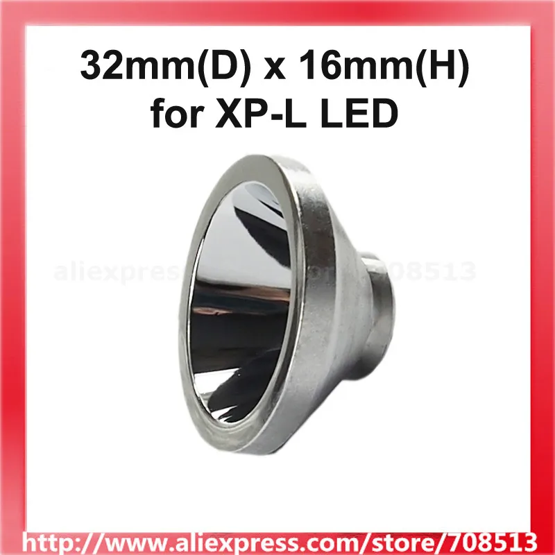 

32mm(D) x 16mm(H) SMO Aluminum Reflector for XP-L LED