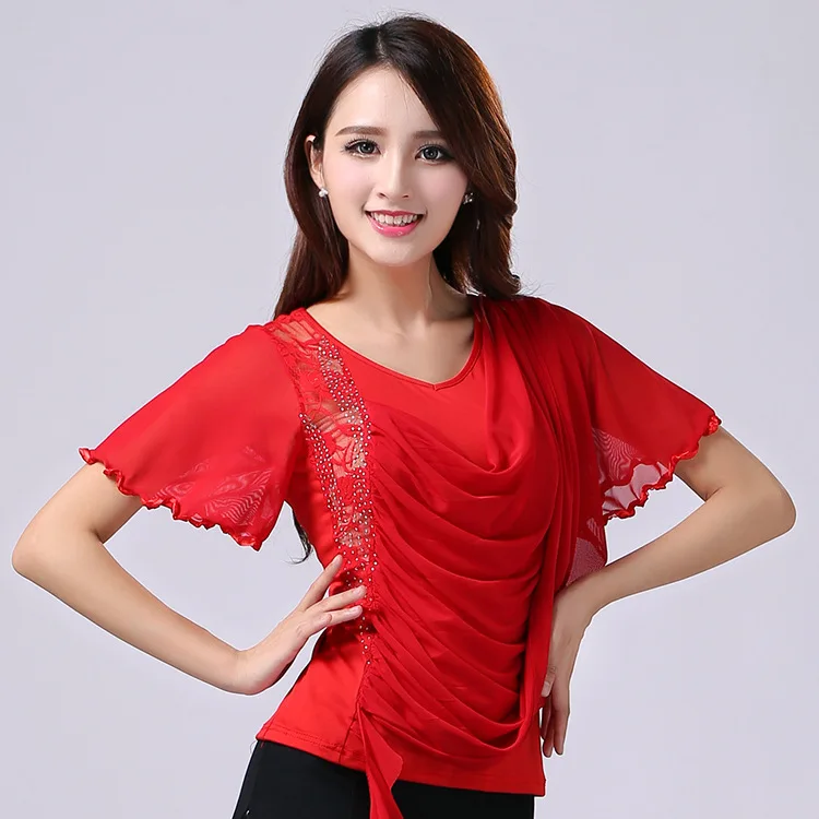 

New Lace Latin Dancing Jacket Girls Ballroom Dancing Suit Girls Rumba Dancing Costumes Female Dance Wear D-0031