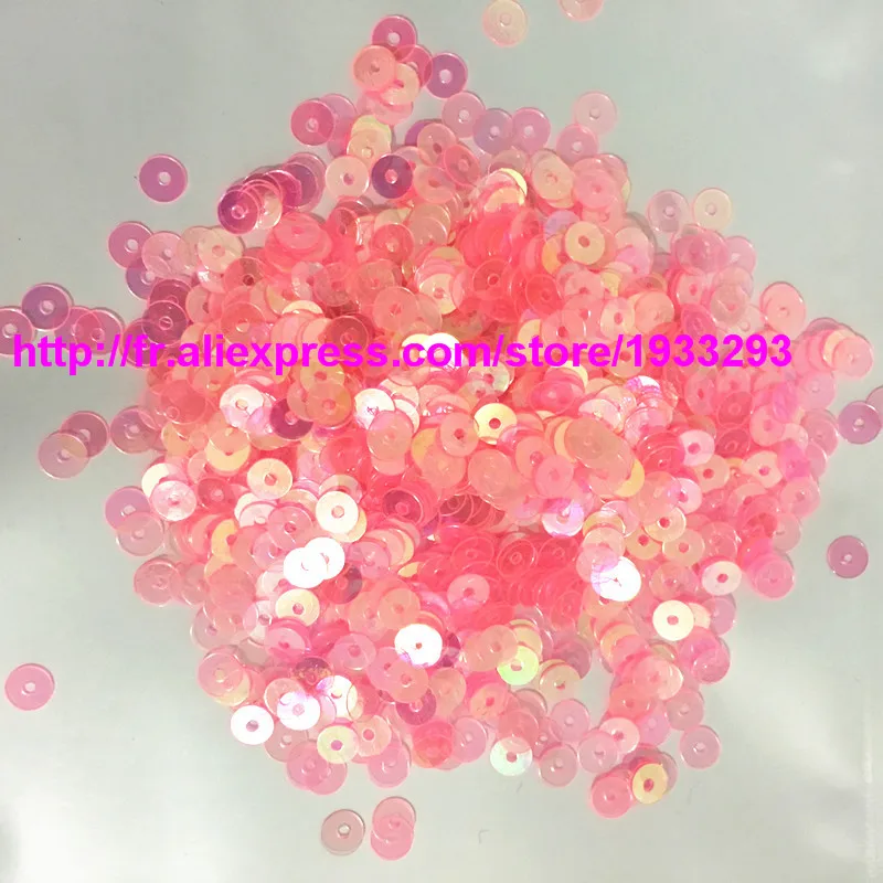 Buy 30g(5000pcs) 4mm AB Transparent Colors Dark Pink Flat Round Loose Sequins Paillettes Sewing Wedding Crafts on