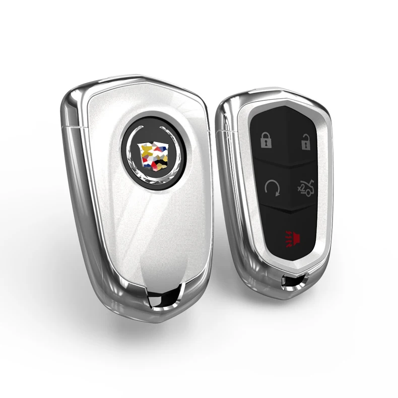 Автомобильный ключ чехол для Cadillac Escalade CTS XTS ATS ATS-L XLS SRX от АТС ХЦ 4/5/6 Кнопка 28Т CTS-V XT5 CT6 стайлинга автомобилей защиты оболочки - Название цвета: Circular-white