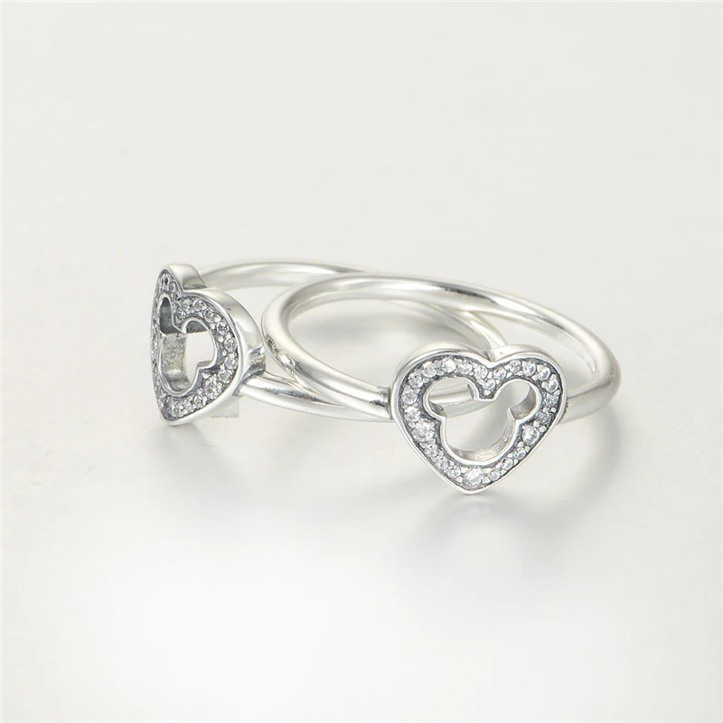 100% 925 Sterling Silver Ring Love Heart Rings Engagement Party Compatible European Charm Jewelry | Украшения и аксессуары