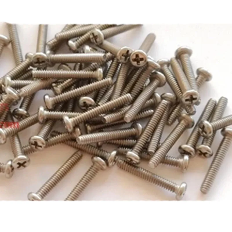

4pcs M1.6 Titanium screw Flat round head cross Head size 2.5mm Thick 0.8mm Phillips Pure titanium GR2 1.7mm-7mm Length