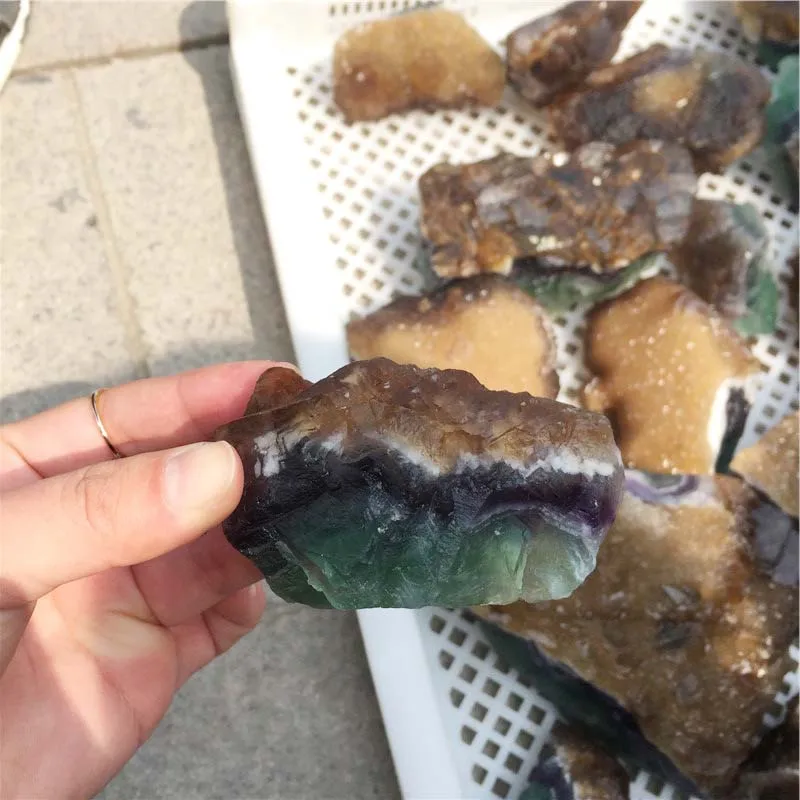 

Wholesale Natural Yellow Green Fluorite Crystal Stone Rough Gemstone Cluster