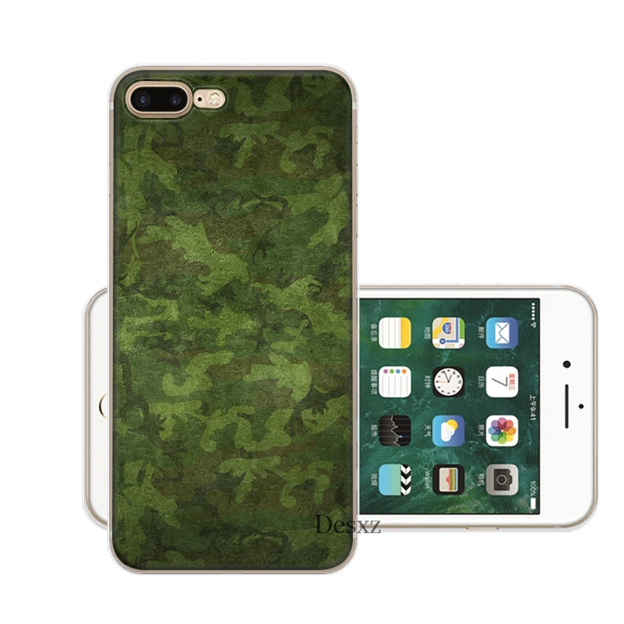 Зеленый армейский камуфляжный чехол для мобильного телефона iPhone 7 8 6 6s Plus 11 Pro X XS Max