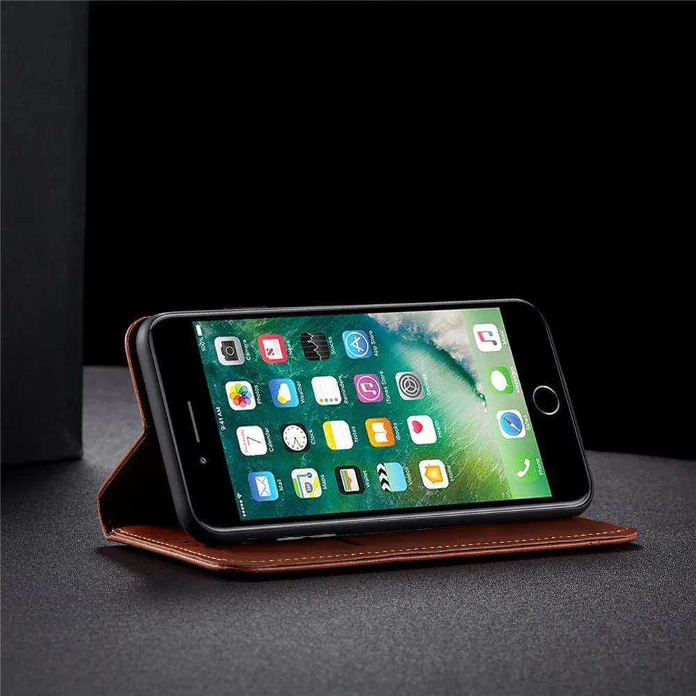 Винтажный кожаный чехол Nieuwe с откидной крышкой для iPhone7 8 5SE роскошный Portemonnee