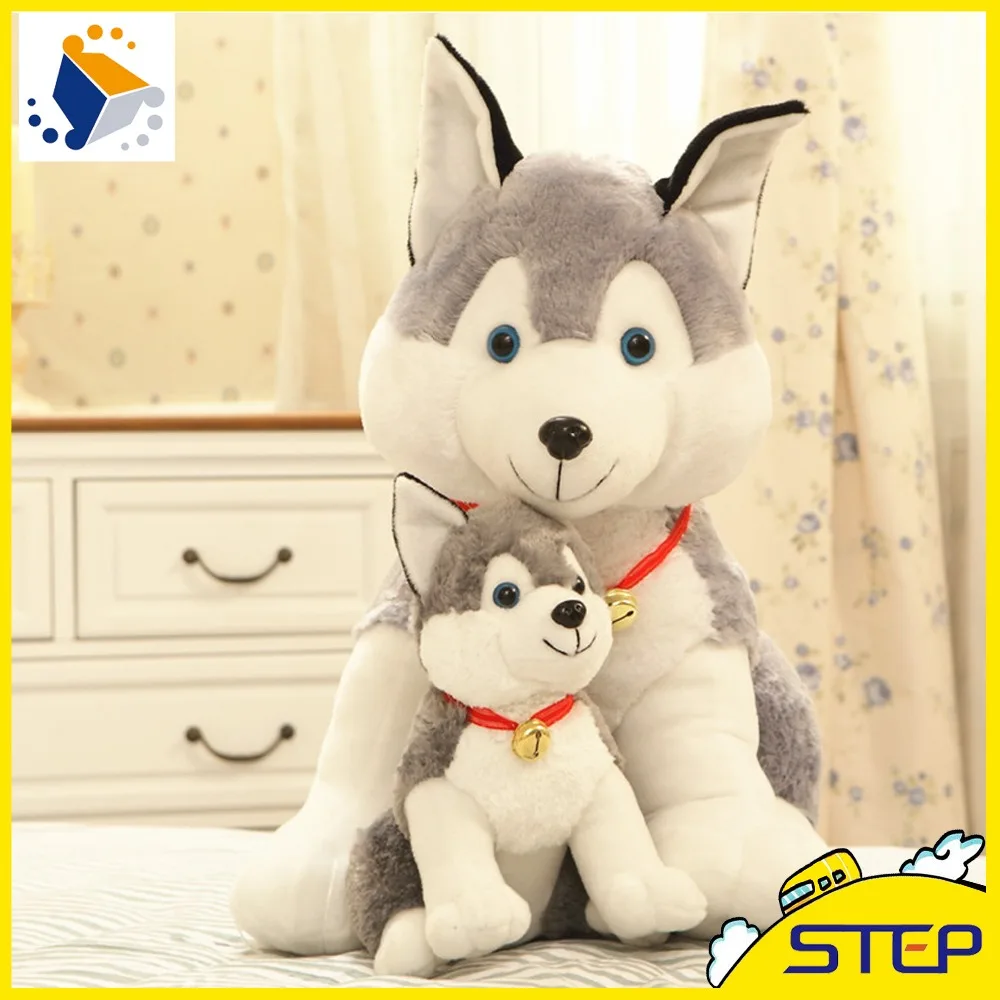 Натуральная Хаски плюшевые игрушки забавные мягкие животные имитация декорация