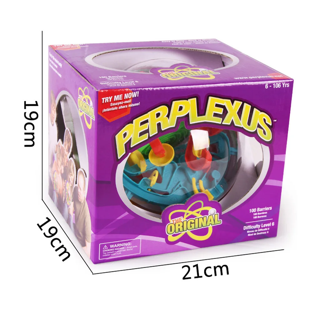 Large 100 Steps 3D Magic Intellect Maze Ball Track Puzzle Toy Perplexus Epic Game Children Adult Magnetic Balls Toys for Kids
