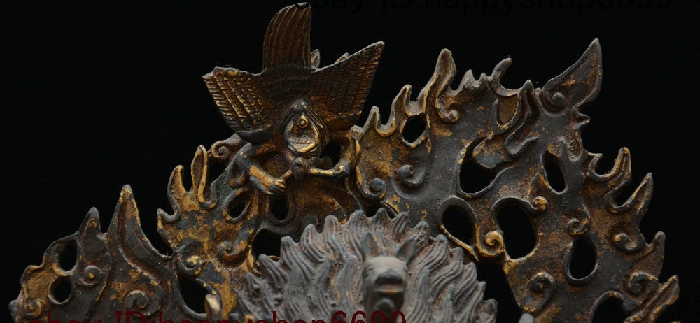 12&quot Tibet Bronze Gilt Mahakara Mahagora Mahakala Wrathful Deity Kwan-yin Statue | Дом и сад