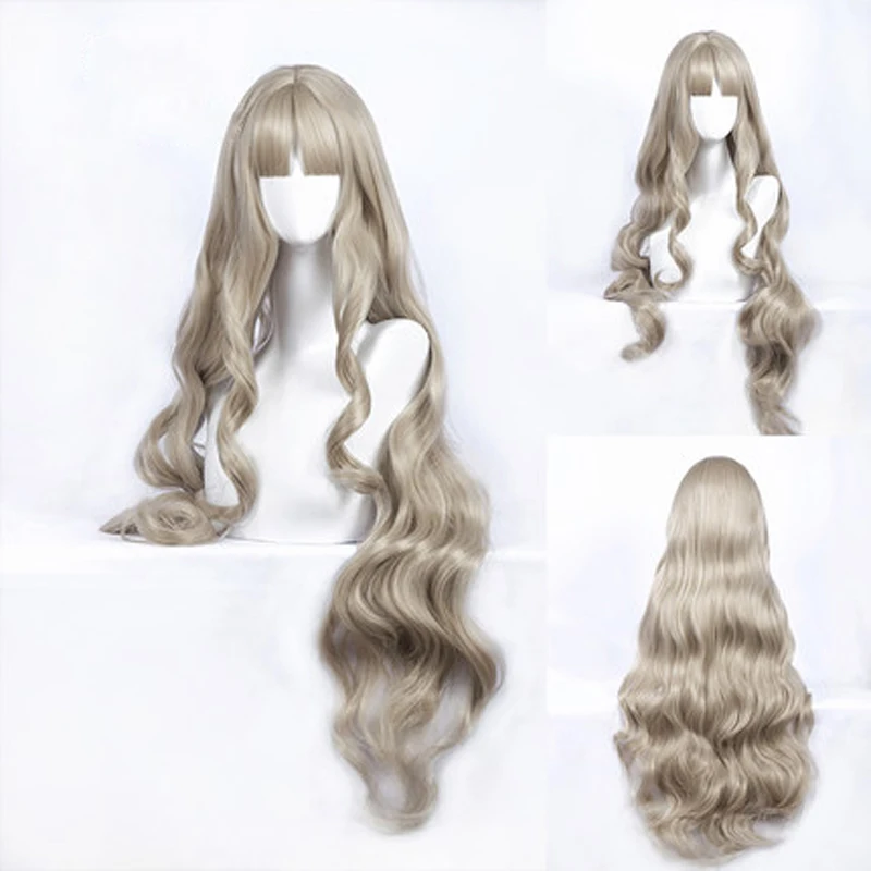 

DARLING in the FRANXX 556 Wigs Kokoro Wig 90cm Long Wavy Heat Resistant Synthetic Hair Perucas Cosplay Wig + Wig Cap