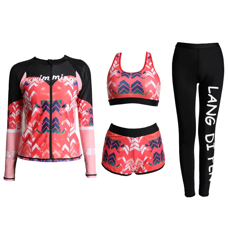 Подростковый купальник Rashguard купальный костюм для женщин с длинным рукавом Plavky купальники полный раздельный танкини больших размеров