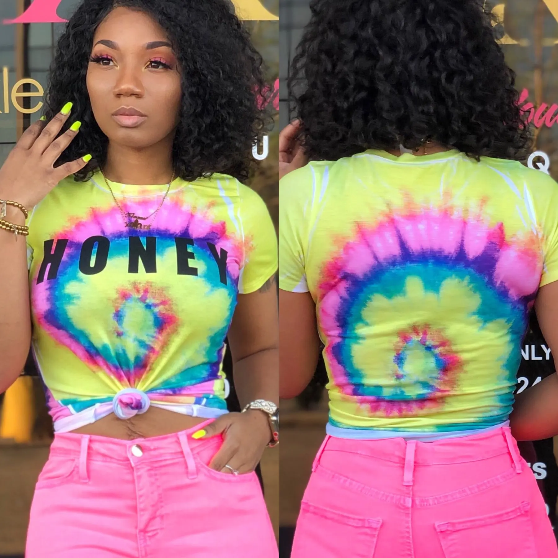 Женская футболка с короткими рукавами Повседневная окрашенная круглым вырезом и