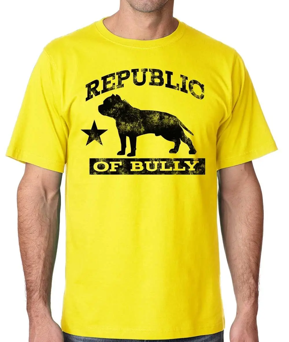 

Republic of Bully Mens Pit Bull Shirt Bully 2019 Summer New Arrvial Summer Style Fashion Men T Shirts Funny Tee Shirts