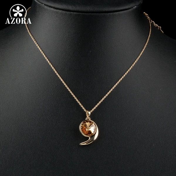 Ювелирное ожерелье с австрийским хрусталем Stellux AZORA золотистый улиткой TN0102|necklace
