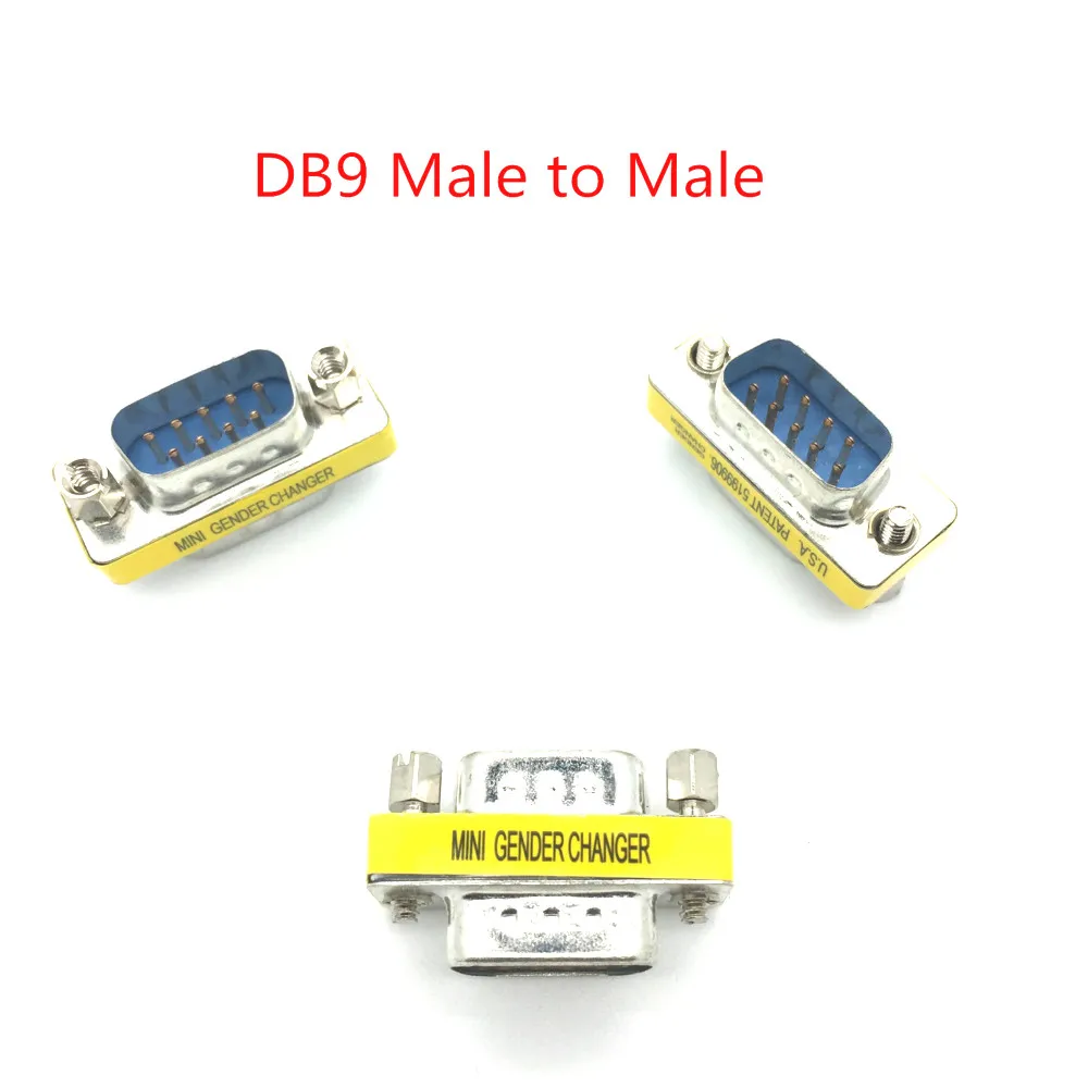 

Wholesale DB9 VGA 9 Pin DB9 Male To Male Mini Gender Changer Convertor Adapter Connector