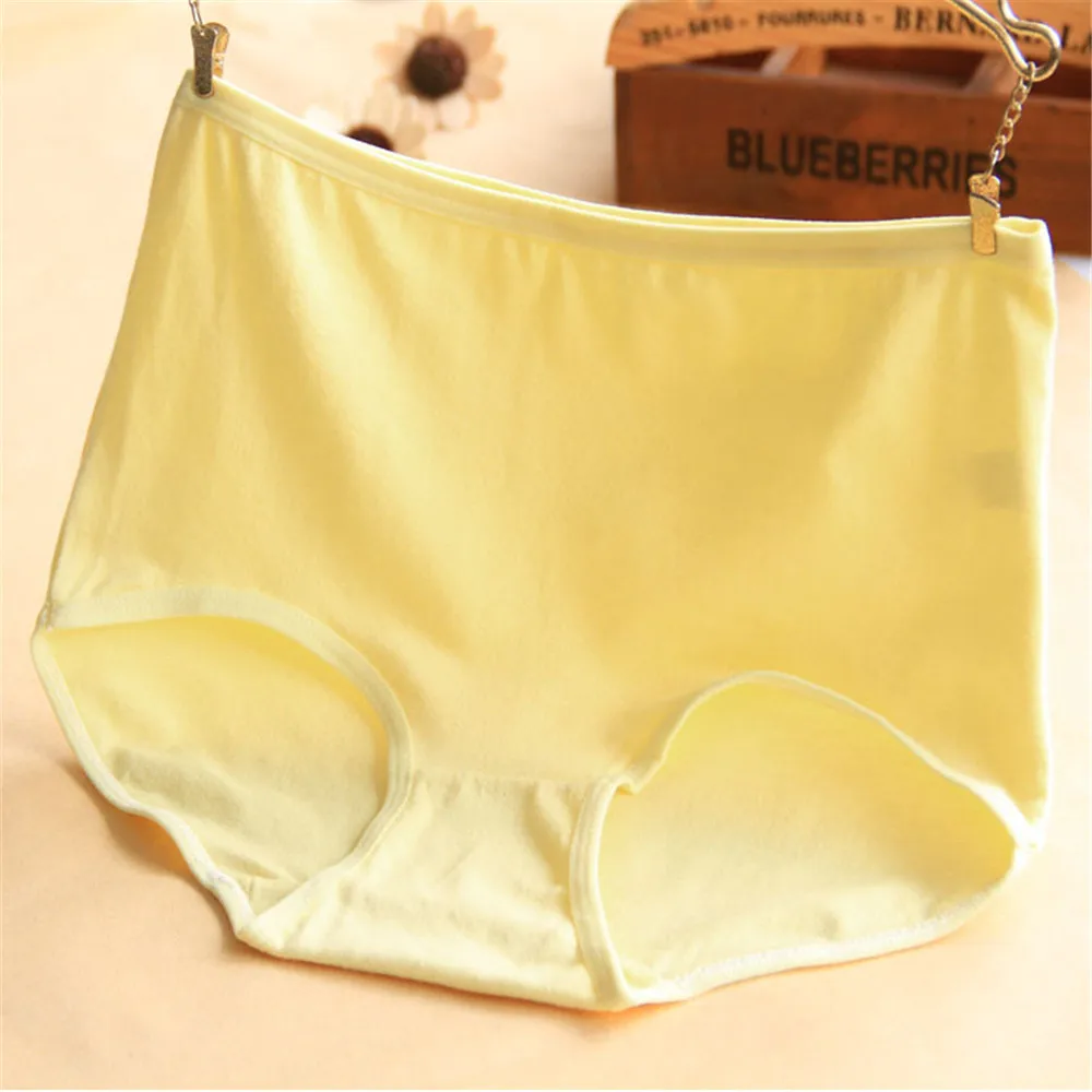 High waist abdomen woman cotton underwear Candy color women's waisted version of |