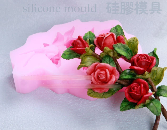 

Rose Mold Silicone Chocolate Fondant Aroma Sugar Carving Candle Mould Soap DIY Candle Making Tool Silicon Valentine's Day Flower