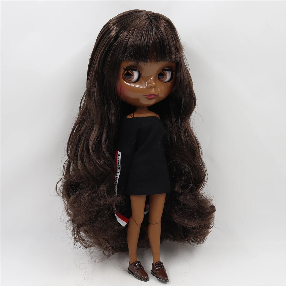 Фото Ледяная кукла DBS Blyth 1/6 bjd черная микс коричневый волос сустав тела 30 см кукла на заказ кукла DIY Аниме Девушки №5