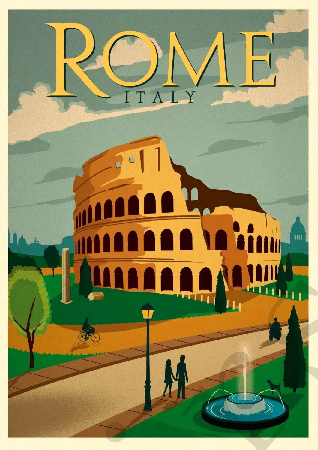 

TRAVEL & RAILWAYS Posters Wall Stickers Retro MIAMI/ROME/MAUI/LONDON/NEW York Poster Prints For Livingroom Home Decoration