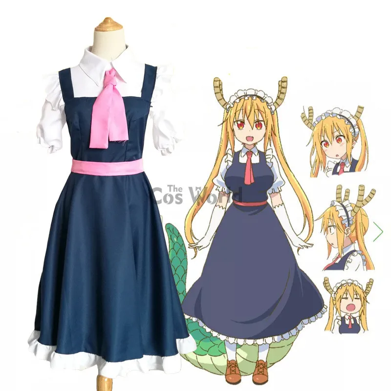 Miss Kobayashi's Dragon Maid Tooru платье униформа Аниме наряд костюмы для косплея|cosplay costume|anime
