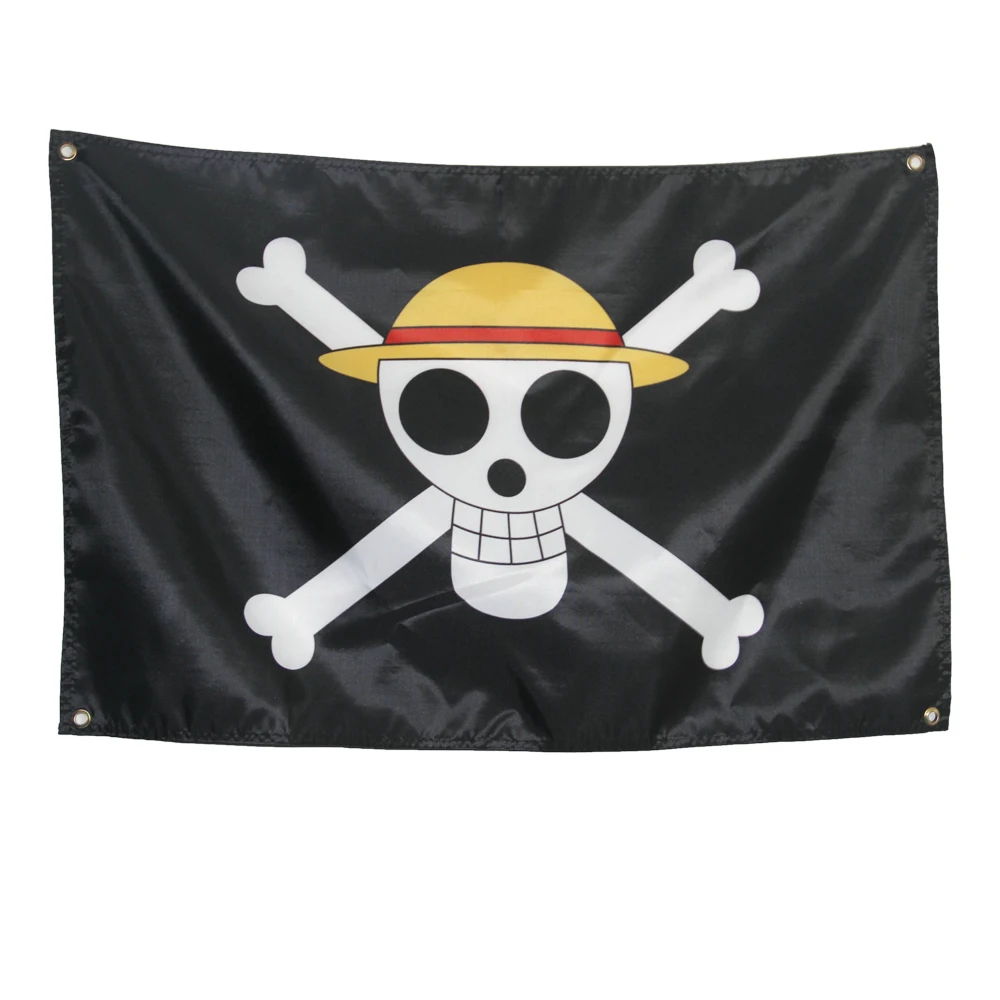 

Wave One Piece straw hat pirates trumpet banner of custom props COSPLAY animation around wholesale pirates flag 3 X 2 feet NN127
