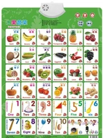 learn fruit vegetable number card book baby sound wall chart early educational enlightenment electronic toys for kids 2021