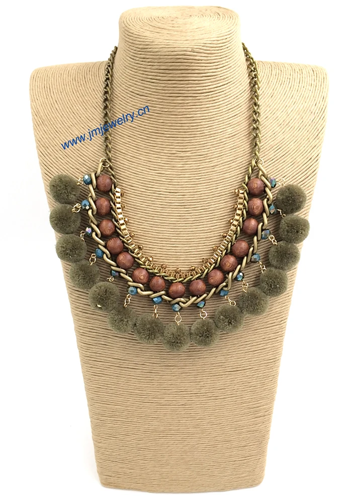 Miglior 2016 New Fashion Design Di Lusso Collana Di Dichiarazione Choker Bib Collana Del Collare Della Boemia Dell'annata Palla Nappa