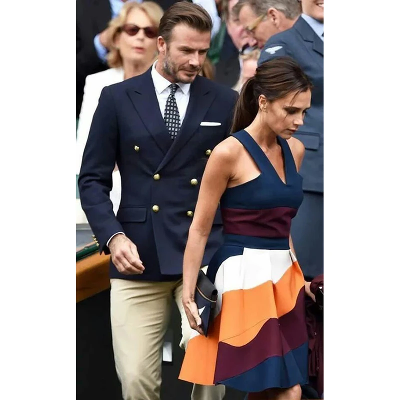 Мужской костюм-смокинг ternos темно-синий двубортный костюм со штанами 2017 | Мужская