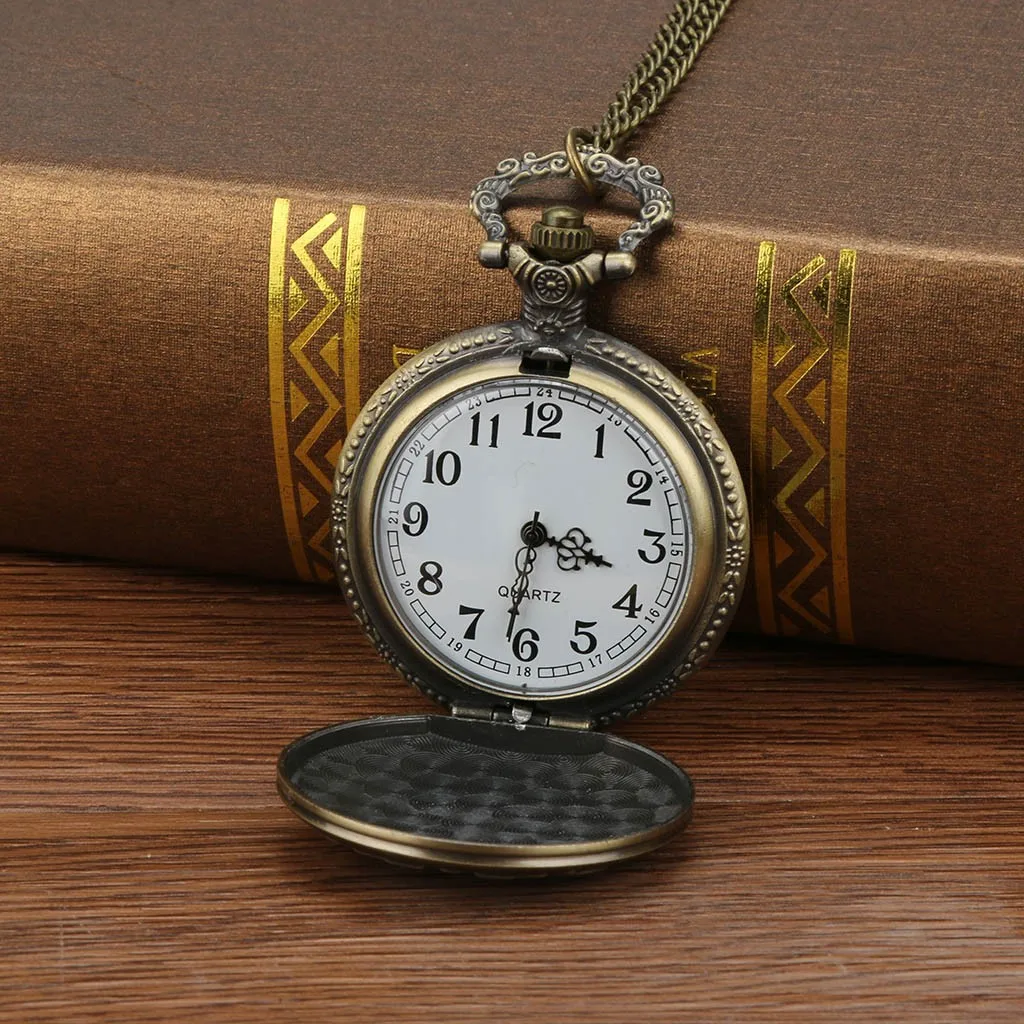 Часы мужские в стиле стимпанк винтажные бронзовые Кварцевые карманные винтажном