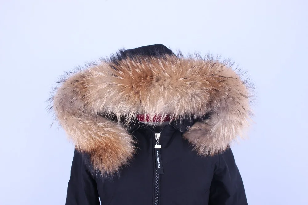 Linhaoshengyue 80 см длинный прямой воротник из енота