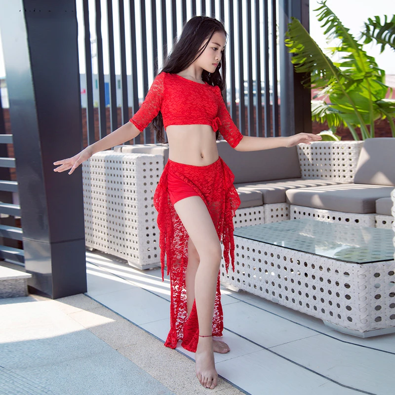 2019 Oriental BellyDance Costumes For Kids/Child/Girls Sexy Lace Modal Belly Dancing Suits Clothes Stage Performance DWY1044 |