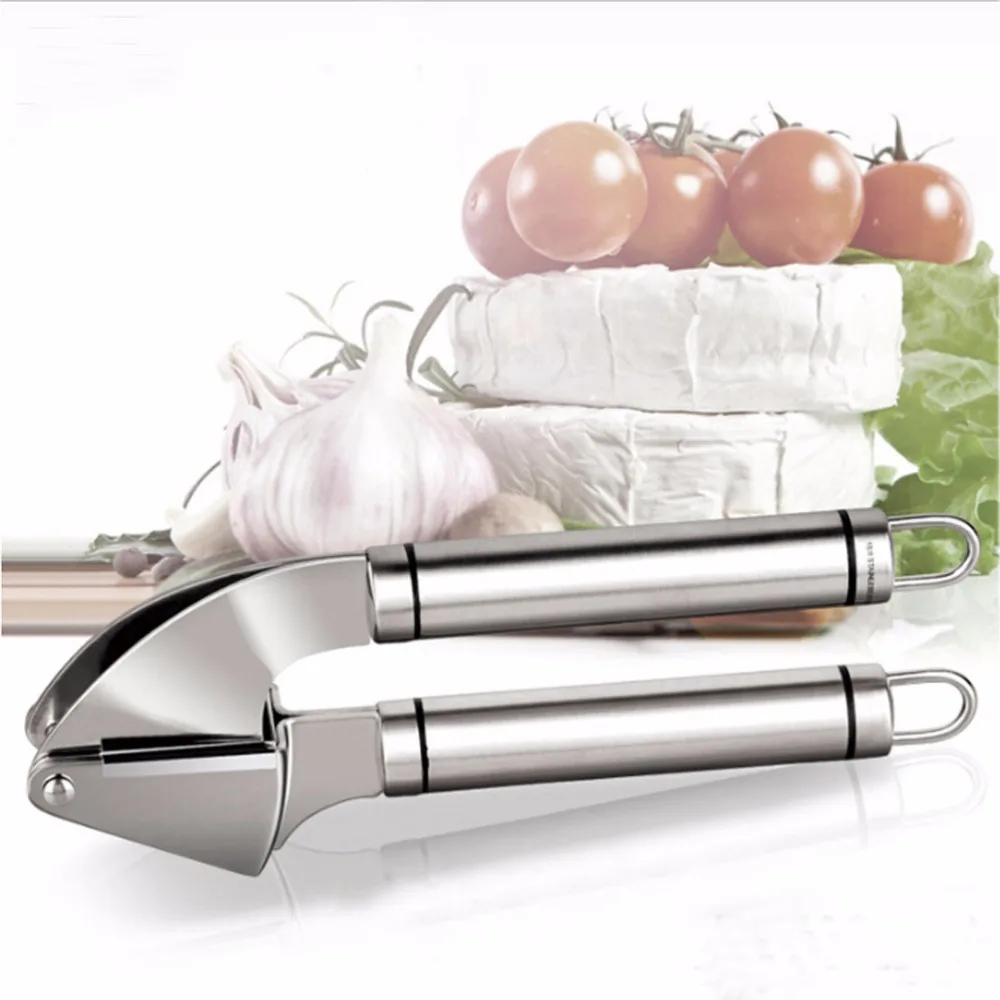 Stainless Steel Garlic Press - Crush and Mince Cloves &amp Ginger Easily Oval Handle kitchen accessories gadget cuisine B419 | Дом и сад