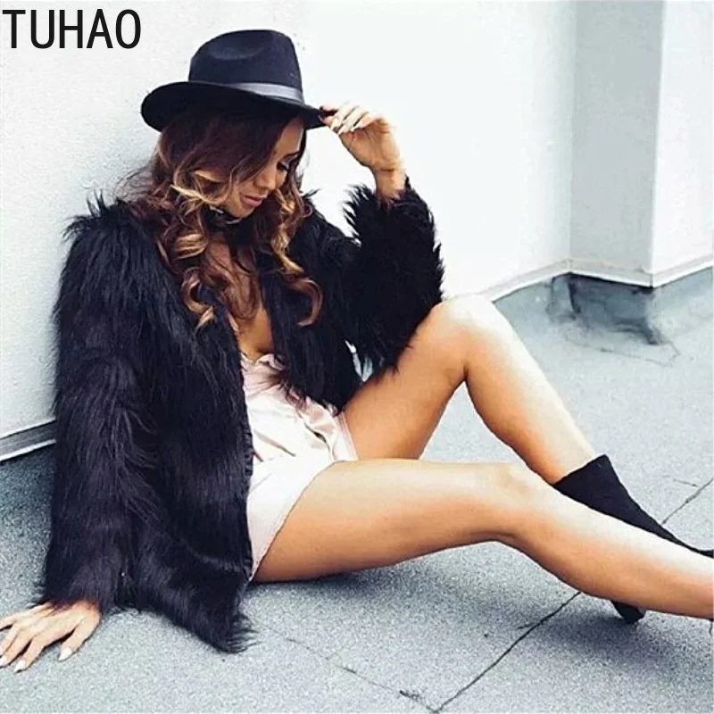 

Женское меховое пальто и куртка TUHAO, пушистое теплое пальто из искусственного меха, Женское зимнее пальто из искусственного меха, женское повседневное пушистое пальто для вечеринки