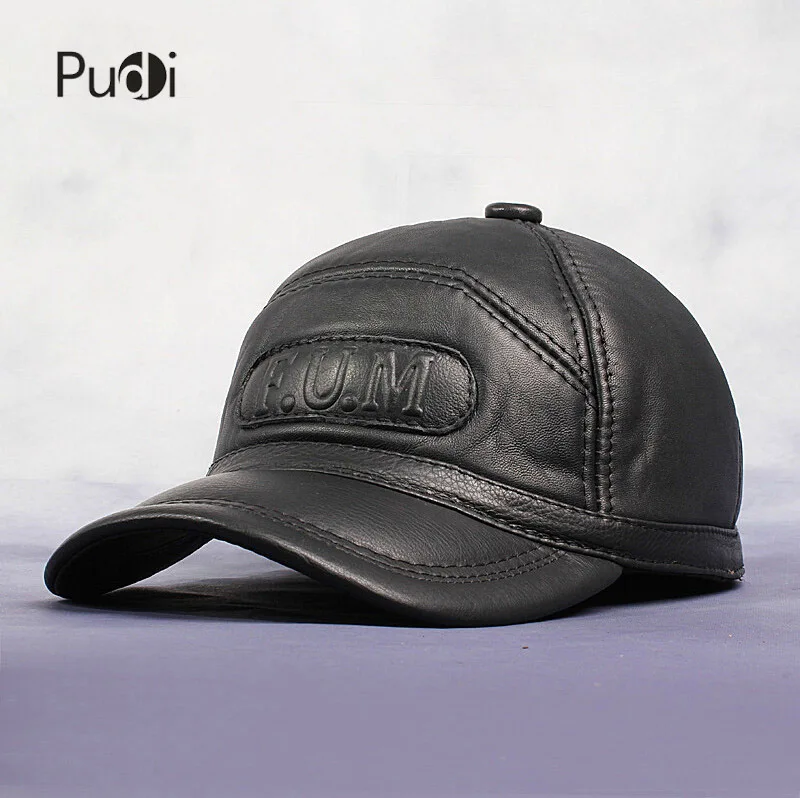 Men's Genuine Leather Baseball Cap, Newsboy, Beret, Cabbie Hat with Fur Lining by HatS image 2