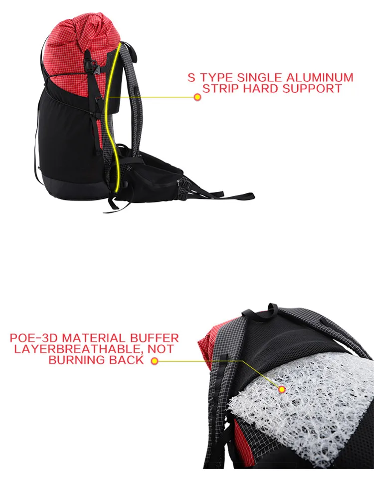 3F UL GEAR GuiJi 35L XPAC& UHMWPE легкий прочный туристический походный рюкзак, ультралегкий безрамный рюкзак, сумки