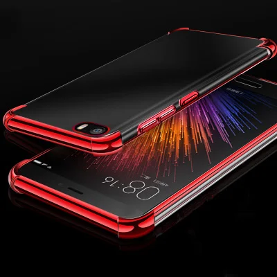 Мягкий чехол из ТПУ чехол для Xiaomi mi 5 ультра тонкий прозрачный блестящий чехол 5,15 ''для mi 5 mi 5 mi xed силиконовый чехол для телефона - Цвет: Красный