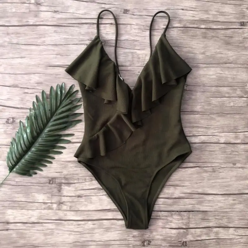 2019 Ladies'Swimming Suit купальный костюм бикини с листьями лотоса сбоку соединены чистые