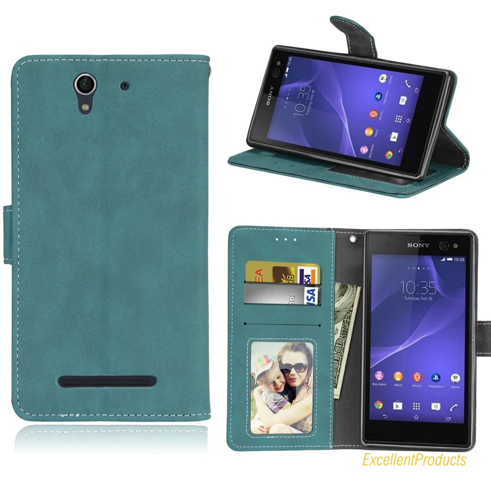 Высокое качество чехол для телефона sony Xperia C3 Крышка в ретро стиле с эффектом